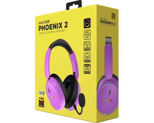 Навушники Hator Phoenix 2 Wireless Hi-Res SyncHUB Cyber Violet (ESH42)