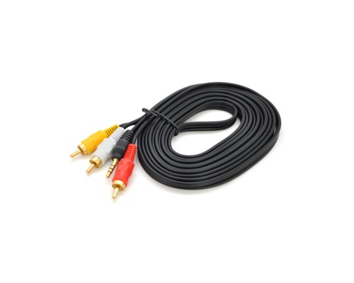 Кабель мультимедійний 3.5mm M to 3xRCA M 3.0m black Voltronic (YT-3.5(M)1.5/3хRCA(M)-3.0)
