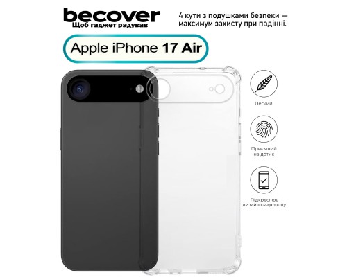 Чохол до мобільного телефона BeCover Anti-Shock Apple iPhone 17 Air Clear (713795)
