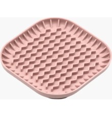 Універсальний посуд для тварин Fiboo Fiboowl килимок для злизування ласощів та їжі, S рожевий (FIB0212)