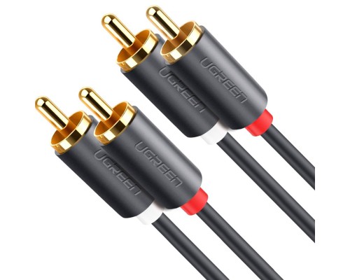 Кабель мультимедійний 2xRCA M to 2xRCA M 3.0m AV104 black Ugreen (10519)