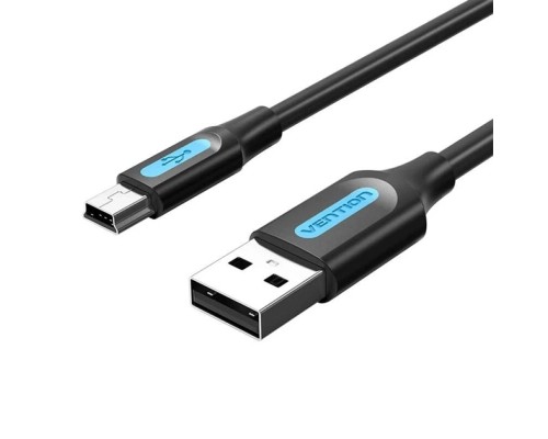 Дата кабель USB 2.0 A Male to Mini-B Male Cable 0.5M Black PVC Type VENTION (COMBD)