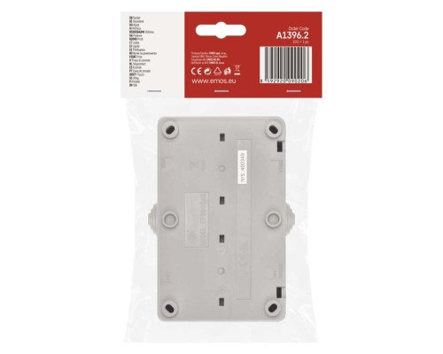 Розетка EMOS 16A 250V IP44 подвійна (A1396.2)