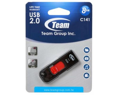 USB флеш накопичувач Team 8GB C141 Red USB 2.0 (TC1418GR01)