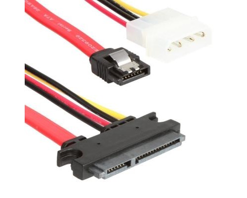 Кабель для передачі даних SATA +power 0.45m Vinga (SATAPW01)