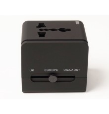 Зарядний пристрій PowerPlant Международный адаптер 220В + 2*USB max2.1A (DV00DV5067)