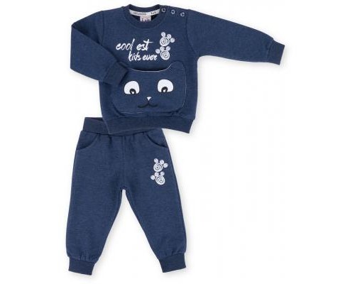 Набір дитячого одягу Breeze з котиком на кишені (9701-80B-blue)