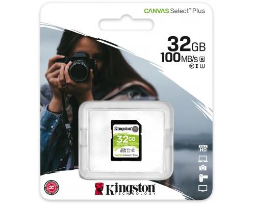 Карта пам'яті Kingston 32GB SDXC class 10 UHS-I U3 Canvas Select Plus (SDS2/32GB)