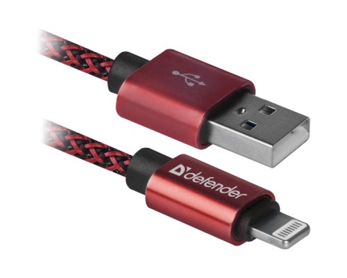 Дата кабель USB 2.0 AM to Lightning 1.0m ACH01-03T PRO Red Defender (87807)