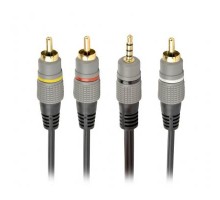 Кабель мультимедійний 3.5 Jack (4pin) to 3RCA 1.5m Cablexpert (CCAP-4P3R-1.5M) 