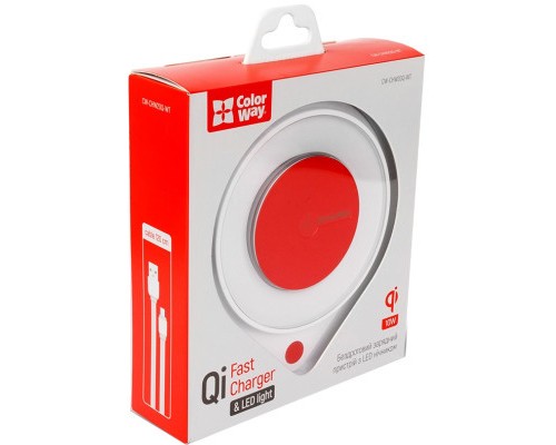 Зарядний пристрій ColorWay Qi Fast Charger (10W)& LED bedside lamp (CW-CHW20Q-WT)