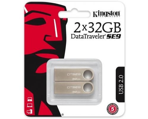 USB флеш накопичувач Kingston 2x32GB DataTraveler SE9 USB 2.0 (DTSE9H/32GB-2P)