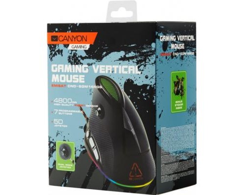 Мишка Canyon Emisat USB Black (CND-SGM14RGB)