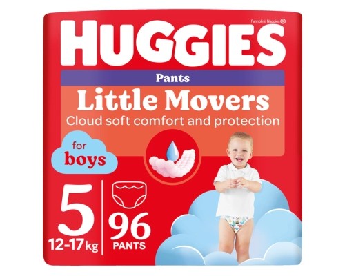 Підгузки Huggies Little Movers/Pants 5 (12-17 кг) для хлопчиків 96 шт (5029054568163)