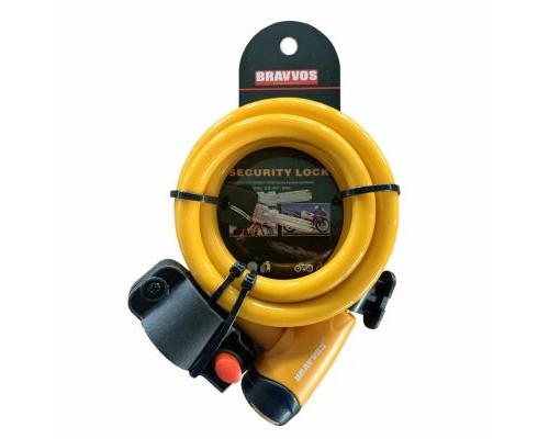 Замок велосипедний Bravvos LOC-065-110 Key 12mm х 1500mm Orange (LCK-034)