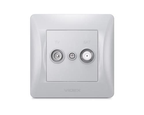 ТВ розетка Videx BINERA TV + SAT кінцева срібний шовк (VF-BNSK2TVSATE-SS)