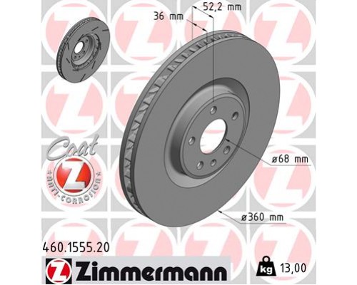 Гальмівний диск ZIMMERMANN 460.1555.20