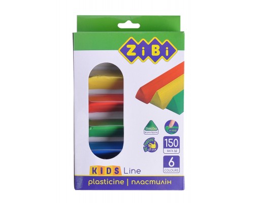 Пластилін ZiBi KIDS Line 6 кольорів, 150 г (ZB.6225)