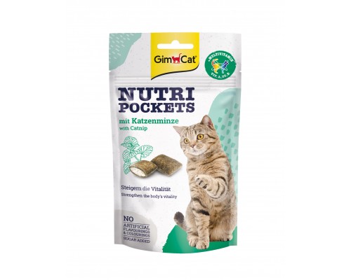 Ласощі для котів GimCat Nutri Pockets Котяча м'ята + Мультивітамін 60 г (4002064419190/4002064419282)