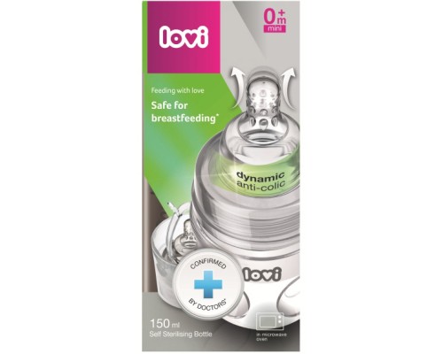 Пляшечка для годування Lovi Super vent самостерилізаційна 150 мл (21/572)