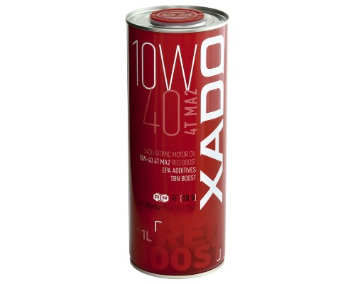 Моторна олива Xado 10W-40 4T MA2, Red Boost 1 л (ХА 26132)