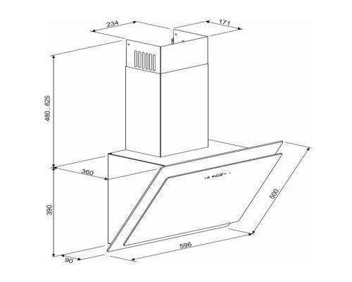 Витяжка кухонна GRANADO Vivares 1614-1200 black glass (GCH336411)