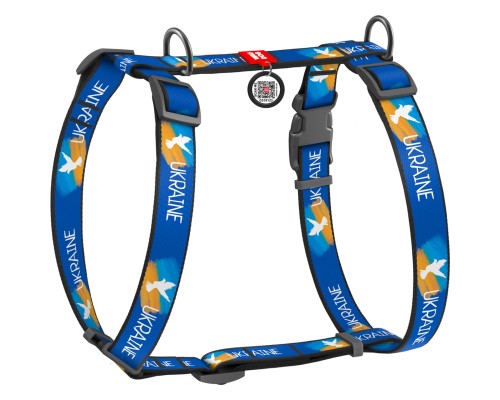 Шлея для собак WAUDOG Nylon з QR паспортом анатомічна H-подібна 