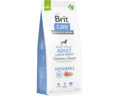 Сухий корм для собак Brit Care Dog Sustainable Adult Large Breed з куркою та комахами 12 кг (8595602558742)