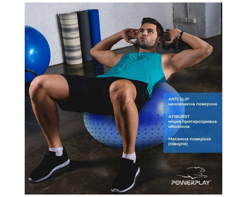 М'яч для фітнесу PowerPlay 4003 65см Зелений + помпа (PP_4003_65_Green)