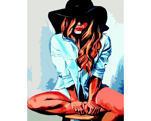 Картина по номерам ZiBi Чорний капелюх 40*50 см ART Line (ZB.64222)