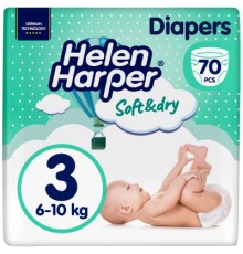 Підгузки Helen Harper Soft&Dry New Midi Розмір 3 (6-10 кг) 70 шт (2316773)