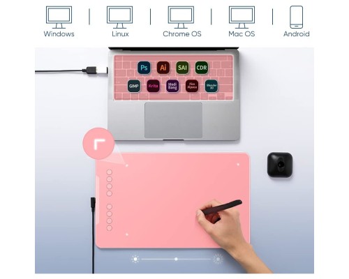 Графічний планшет XP-Pen Deco 01V2 Pink