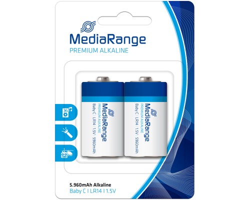 Батарейка Mediarange C LR14 1.5V Premium Alkaline, Baby, Pack 2 (MRBAT108) Батарейка Mediarange C LR14 1.5V Premium Alkaline, Baby, Pack 2 (MRBAT108)