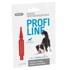 Краплі для тварин ProVET Profiline інсектоакарицид для собак 10-20 кг 1/2 мл (4823082431076)