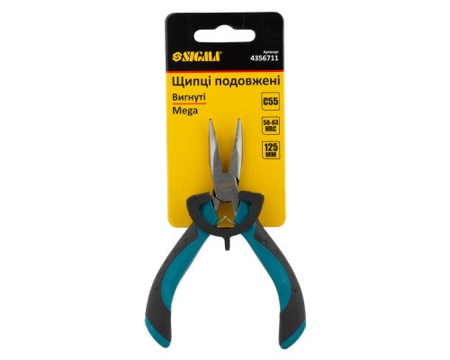 Плоскогубці Sigma довгогубці вигнуті 125мм Mega (4356711) (4356711)