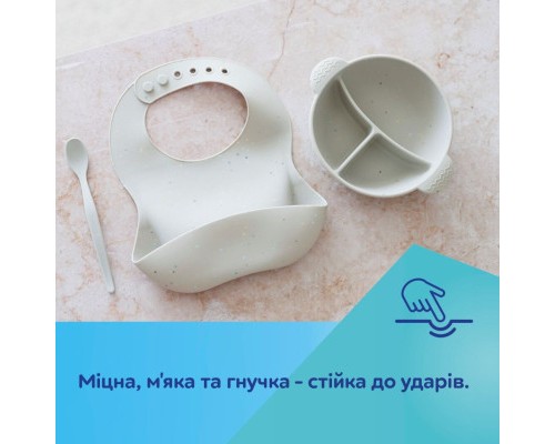 Тарілка дитяча Canpol babies DOTS силіконова на присосці з секціями, сіра (51/403_grey) Тарілка дитяча Canpol babies DOTS силіконова на присосці з секціями, сіра (51/403_grey)