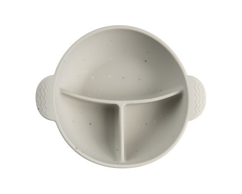 Тарілка дитяча Canpol babies DOTS силіконова на присосці з секціями, сіра (51/403_grey) Тарілка дитяча Canpol babies DOTS силіконова на присосці з секціями, сіра (51/403_grey)