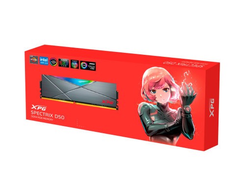 Модуль пам'яті для комп'ютера DDR4 8GB 3600 MHz XPG Spectrix D50 RGB Tungsten Gray ADATA (AX4U36008G18I-ST50)