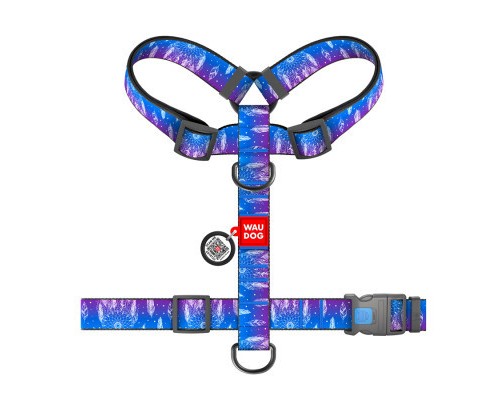 Шлея для собак WAUDOG Nylon анатомічна H-подібна з QR-паспортом 