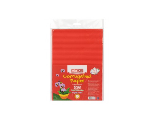 Кольоровий картон Maxi A4 Гофрокартон 21х29,7 см червоний (MX61888)