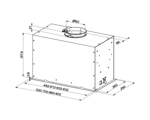 Витяжка кухонна Faber Inka Lux Premium Bk Matt A70 Kl (305.0658.609)