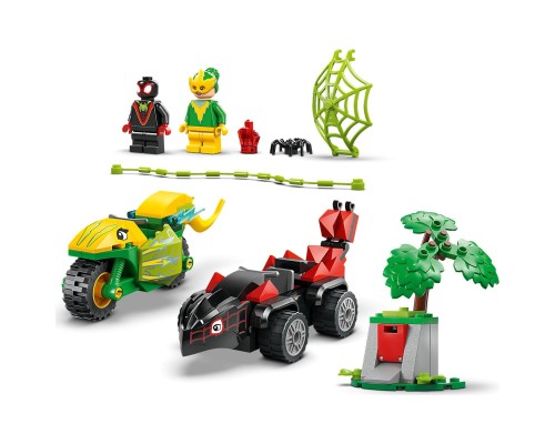 Конструктор LEGO Spidey Перегони на електромобілях з динозаврами (11198)