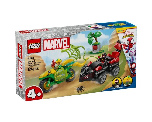 Конструктор LEGO Spidey Перегони на електромобілях з динозаврами (11198)