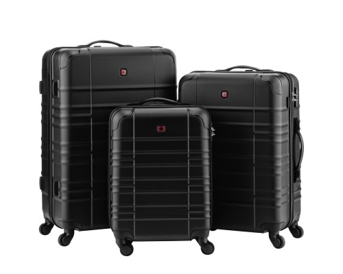 Набір валіз Wenger Amplar 3 в 1 (S,M,L) пластик, 4 колеса, чорний (653149)