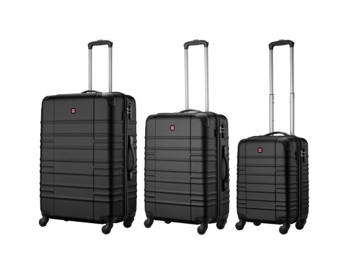 Набір валіз Wenger Amplar 3 в 1 (S,M,L) пластик, 4 колеса, чорний (653149)