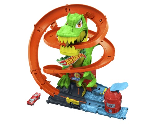 Автотрек Hot Wheels City Атака вогняного Ті-Рекса (JBM73)