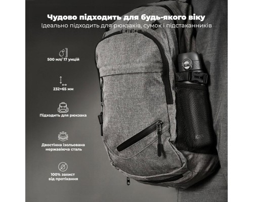 Пляшка для води ION8 OneTouch Vacuum Insulated 500 мл Grey (I8TS500GRY)
