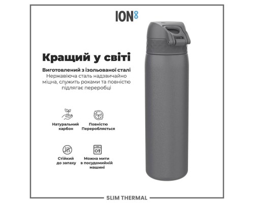 Пляшка для води ION8 OneTouch Vacuum Insulated 500 мл Grey (I8TS500GRY)