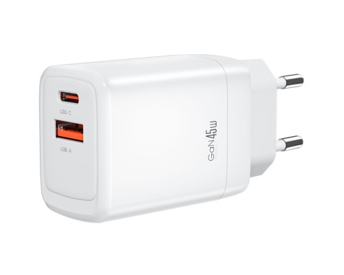 Зарядний пристрій XO CE16 67.5W USB-C PD45W + USB-A QC 22.5W White (CE16_White)