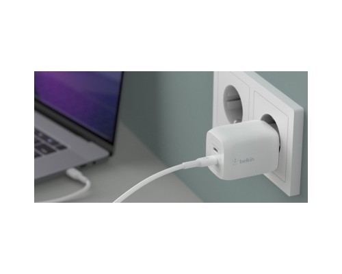 Зарядний пристрій Belkin 2xUSB-C PD65W GaN PPS + cable USB-C to USB-C 2.0m White (WCH013VF2MWH-B6)